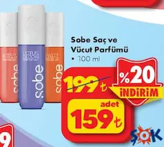 SOBE SAÇ VE VÜCUT PARFÜMÜ 100 ML indirimli fiyat SOBE SAÇ VE VÜCUT PARFÜMÜ 100 ML fiyat ve kampanya bilgisi